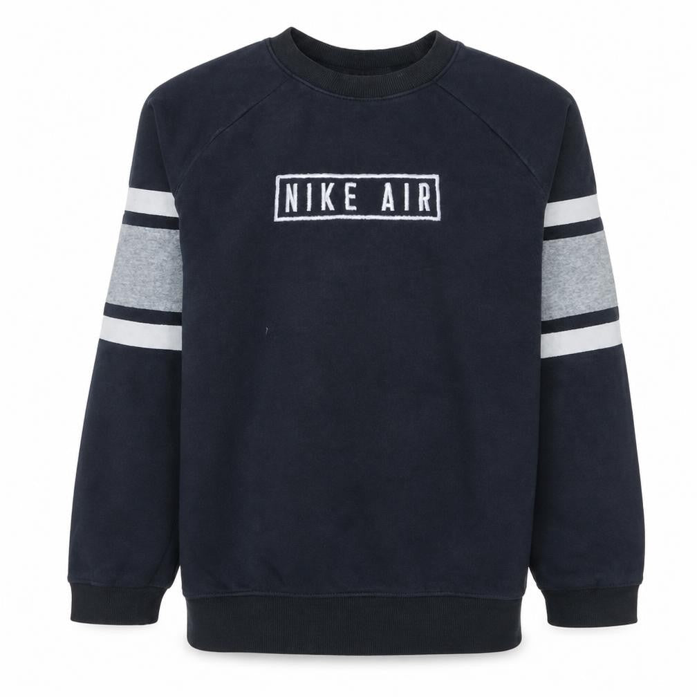Nike Teens Black L Crew Neck Pullover Sweatshirt Logo Fleece