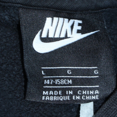 Nike Teens Black L Crew Neck Pullover Sweatshirt Logo Fleece