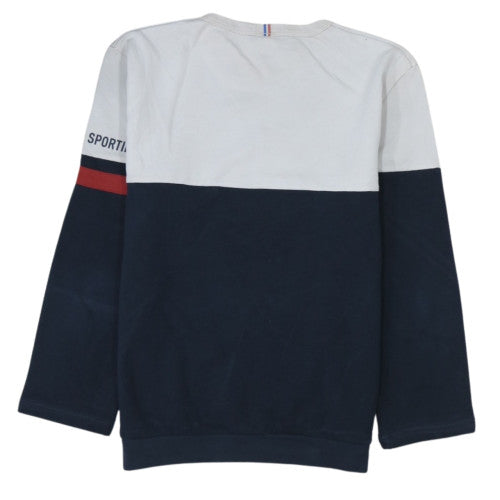 Le Coq Sportif Mens Navy & White Sweatshirt L Crew Neck Logo