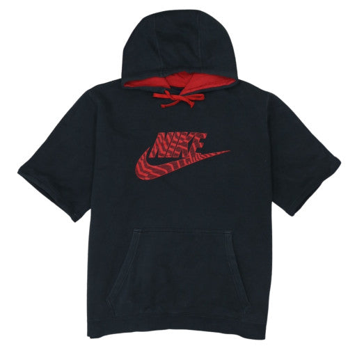 Nike Men's Black Red Short Sleeve Pullover Hoodie XL