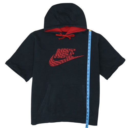 Nike Men's Black Red Short Sleeve Pullover Hoodie XL