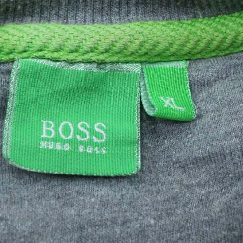 Hugo Boss Mens Grey XL Pullover Sweatshirt Crew Neck Logo Cotton