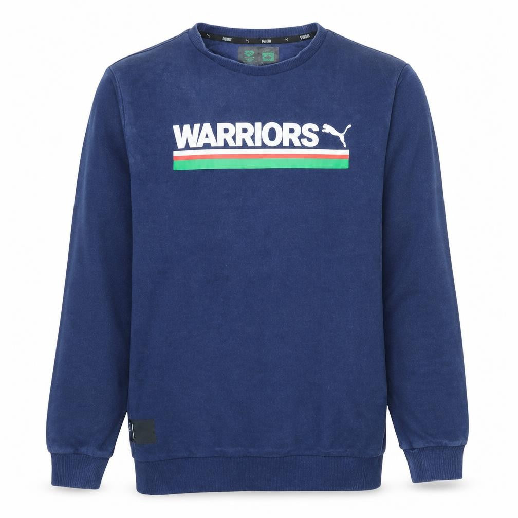 Puma Men's Blue L Warriors Crew Neck Fleece Sweatshirt