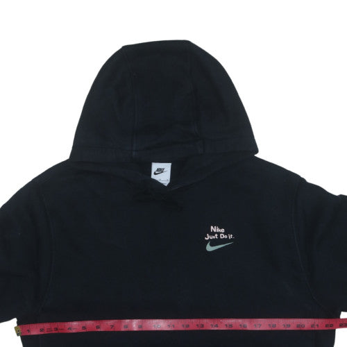 Nike Mens Black Pullover Hoodie M Logo Sports Fleece Sweatshirt