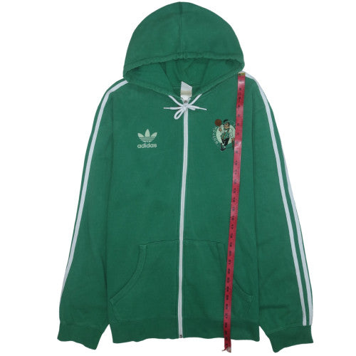 adidas Mens Green Full Zip Hoodie 2XL Boston Celtics Sports Fleece