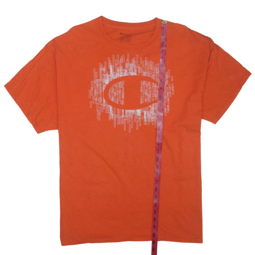 Champion Men's Orange XL Graphic Print Crew Neck T-Shirt