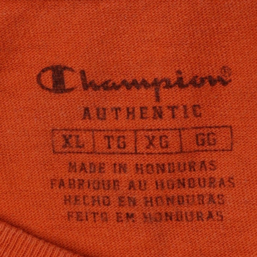 Champion Men's Orange XL Graphic Print Crew Neck T-Shirt