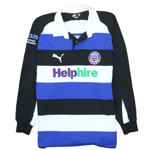Puma Mens Blue Bath Rugby Long Sleeve Polo Shirt Size M