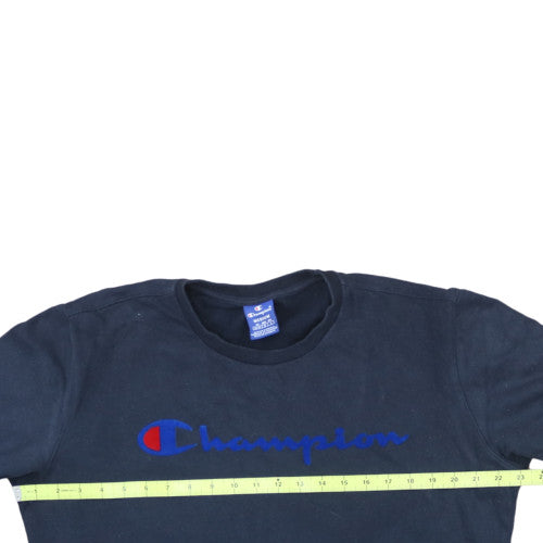 Champion Mens Blue Logo Pullover Sweatshirt Medium
