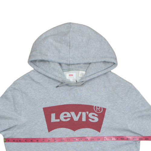 Levi's Men's Grey XL Pullover Hoodie with Logo Print