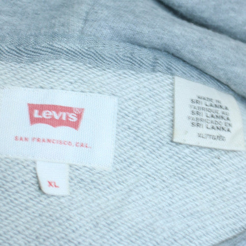Levi's Men's Grey XL Pullover Hoodie with Logo Print