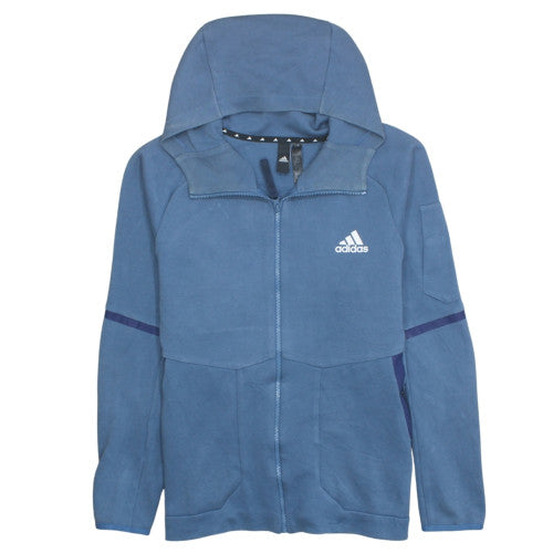 Adidas Men's Blue Full Zip Hoodie Size L Regular Fit Sportswear