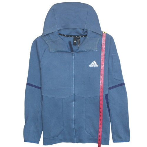 Adidas Men's Blue Full Zip Hoodie Size L Regular Fit Sportswear