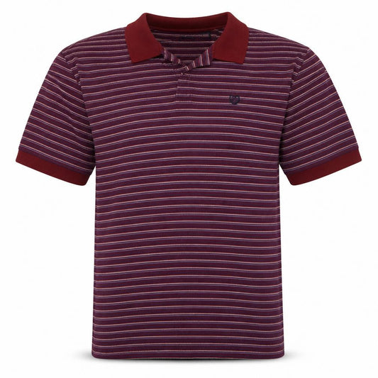 Chaps Men's Red Striped Short Sleeve Cotton Polo Shirt XL