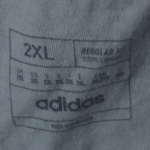 Adidas Men's Grey 2XL Regular Fit Graphic Sports T-Shirt