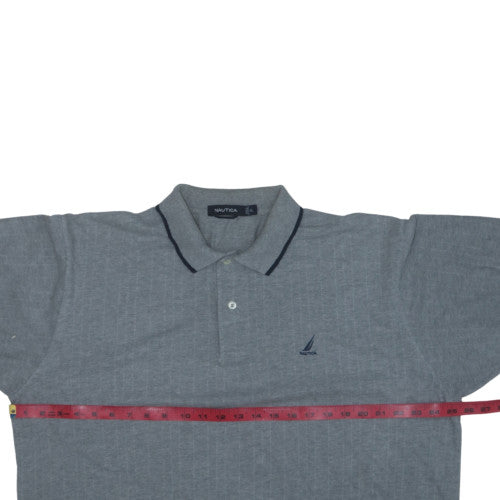 Nautica Men's Grey Cotton Short Sleeve Polo Shirt XL