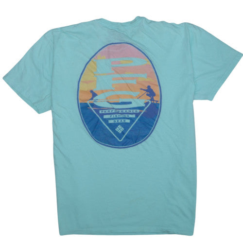 Columbia Men's Blue 2XL Graphic Logo T-Shirt Summer Casual
