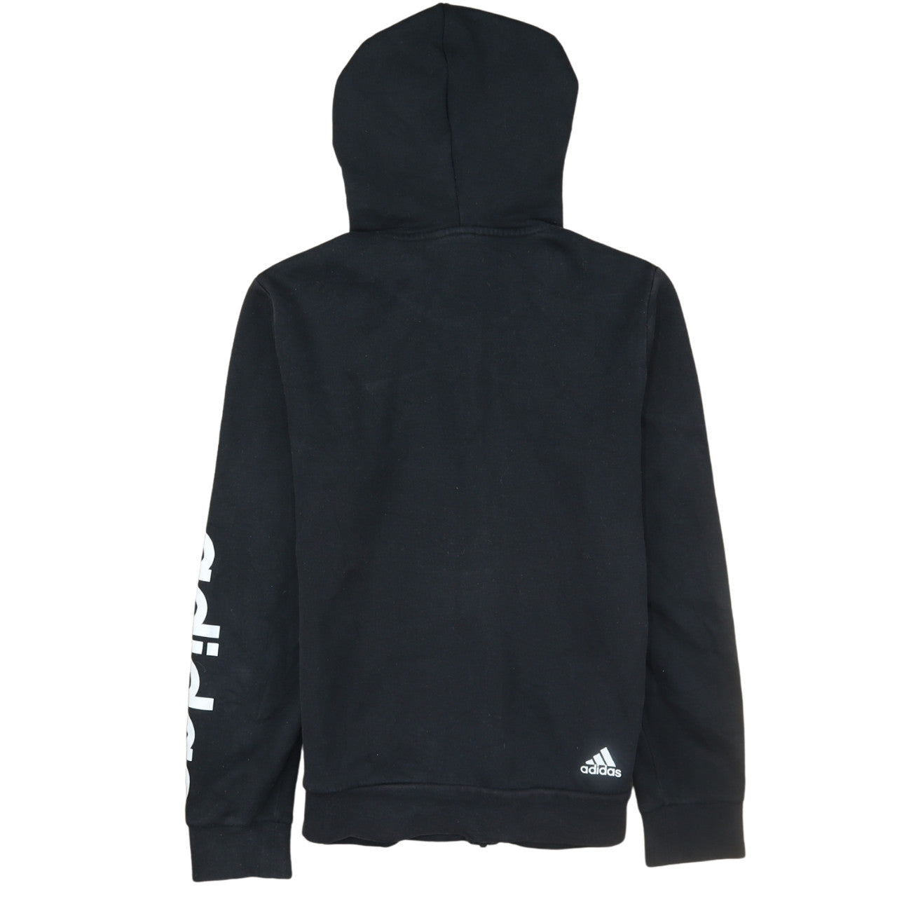Adidas Men's Black Full Zip Hoodie M Cotton Blend Casual Sportswear