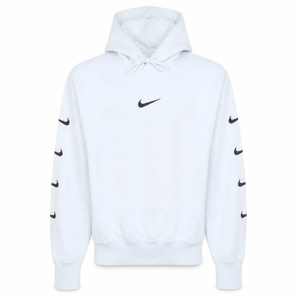 Nike Men's White XS Pullover Hoodie with Logo and Drawstring