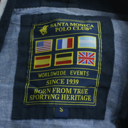 Santa Monica Polo Club Men's Blue Bomber Jacket Size S Cotton Blend