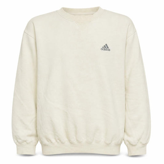 Adidas Mens Ivory Crew Neck Fleece Sweatshirt Size M Vintage Sportswear