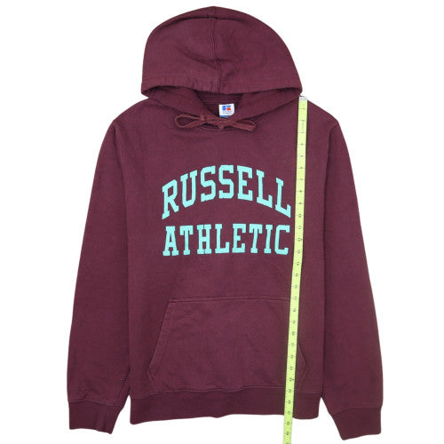 Russell Athletic Men's Red Pullover Hoodie L Logo Sportswear