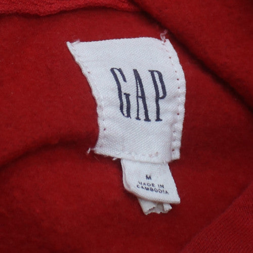 GAP Men's Red Pullover Hoodie M Cotton Blend Classic Style