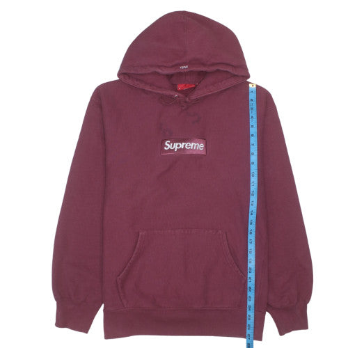 Supreme Men's Red Pullover Hoodie L Logo Fleece Streetwear