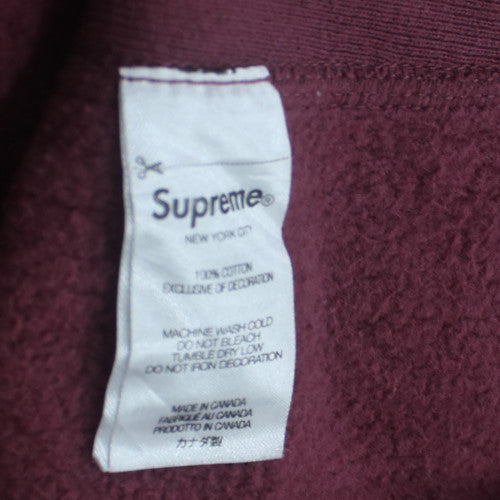 Supreme Men's Red Pullover Hoodie L Logo Fleece Streetwear
