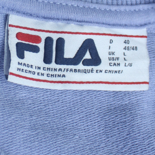 FILA Men's Blue Crew Neck Long Sleeve Cotton Blend Sweatshirt - Size L