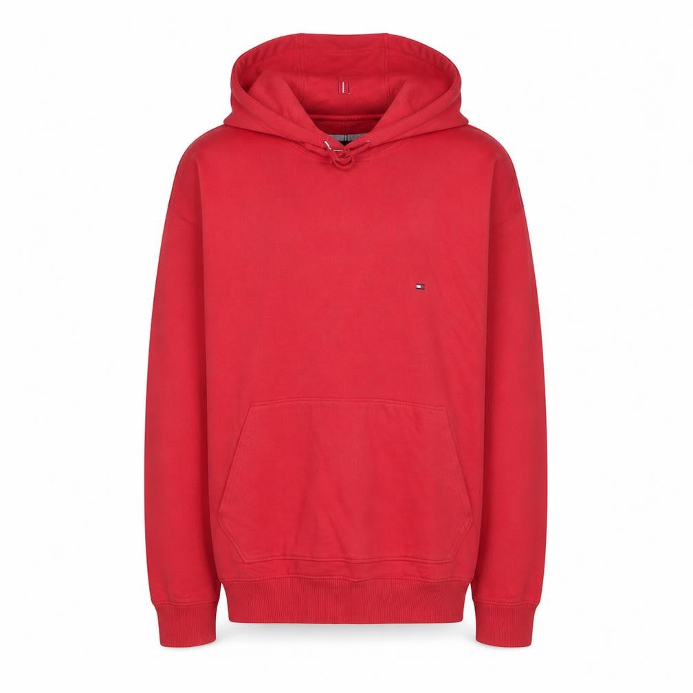 Tommy Hilfiger Mens Red L Pullover Hoodie Classic Cotton Blend