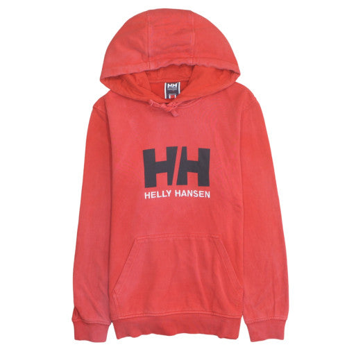 Helly Hansen Men's Red Pullover Hoodie S Logo Graphic Cotton Sweatshirt