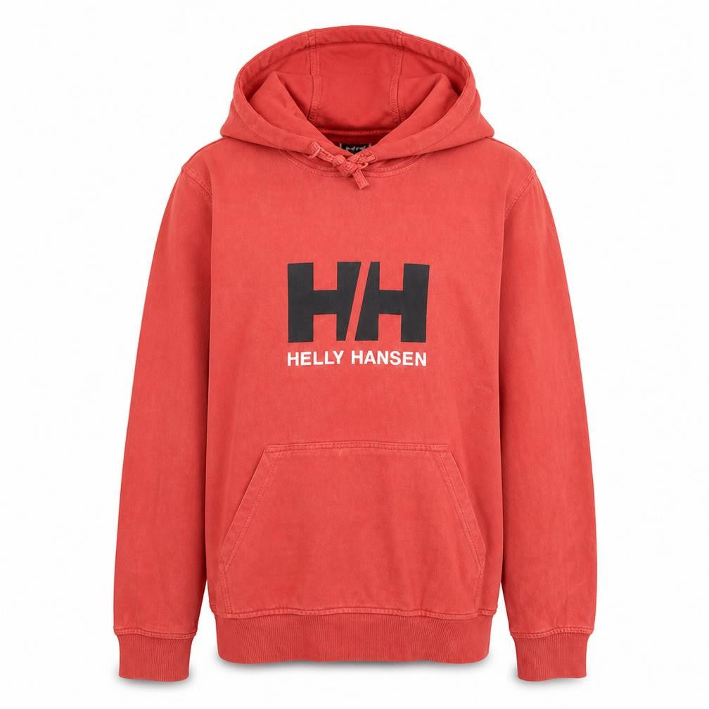 Helly Hansen Men's Red Pullover Hoodie S Logo Graphic Cotton Sweatshirt