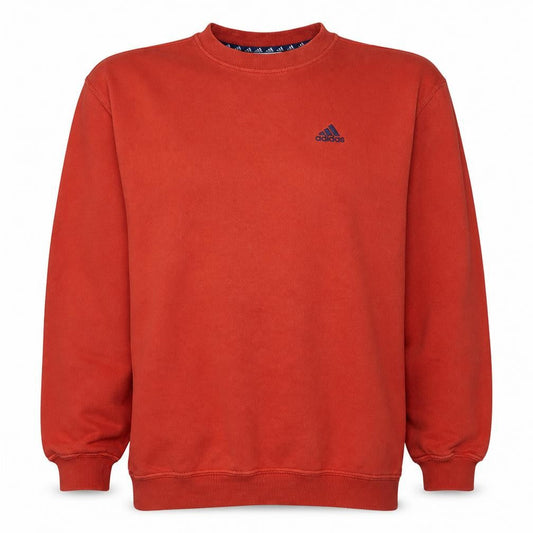 Adidas Men's Red Pullover Crew Neck Fleece Sweatshirt Size M