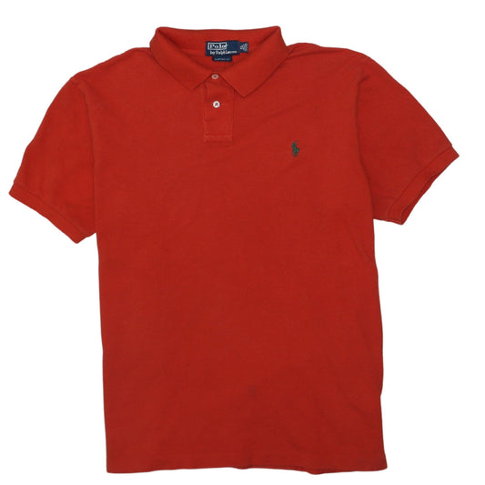 Ralph Lauren Men's Red Custom Fit Polo Shirt XL Cotton