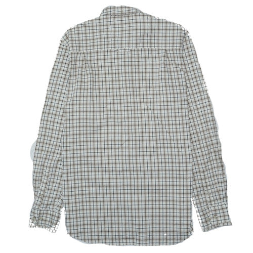 Fjällräven Men's Beige Check Button-Up Shirt L Regular Fit Cotton