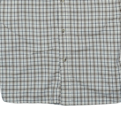 Fjällräven Men's Beige Check Button-Up Shirt L Regular Fit Cotton