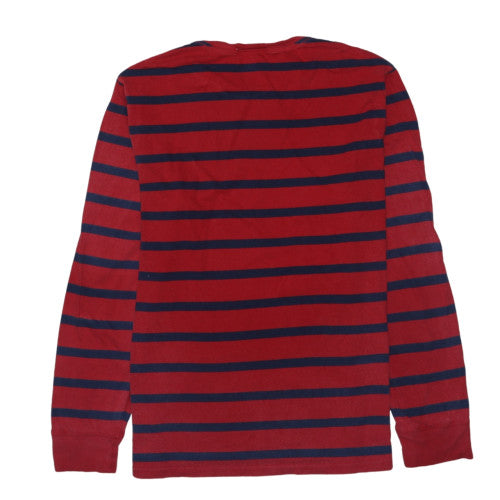 Polo Ralph Lauren Men's Red Blue Striped Long Sleeve Cotton Top XL