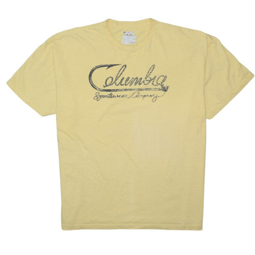 Columbia Men's Yellow Graphic Crew Neck Cotton T-Shirt XXL