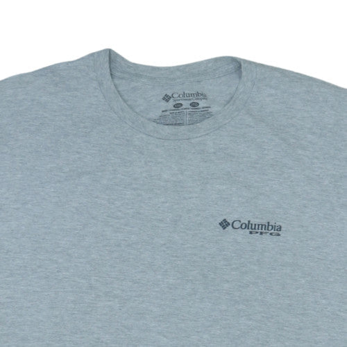 Columbia Mens Grey 2XL PFG Graphic Crew Neck T-Shirt
