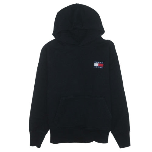 Tommy Jeans Men's Black Pullover Hoodie M Logo Fleece Sweatshirt