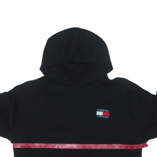 Tommy Jeans Men's Black Pullover Hoodie M Logo Fleece Sweatshirt