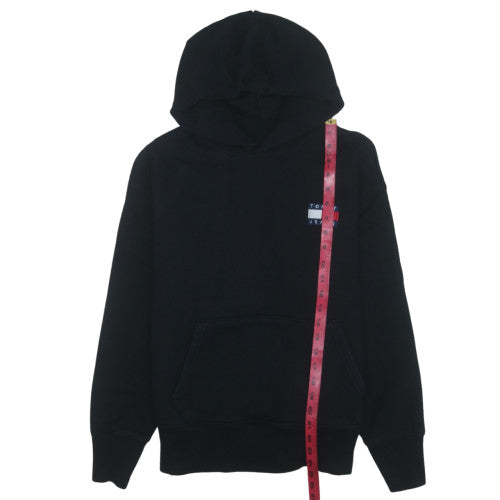 Tommy Jeans Men's Black Pullover Hoodie M Logo Fleece Sweatshirt