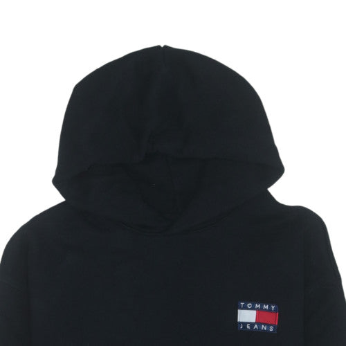 Tommy Jeans Men's Black Pullover Hoodie M Logo Fleece Sweatshirt