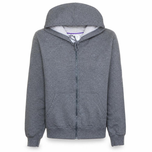 Champion Men’s Grey Full Zip Hoodie Fleece Regular Fit Size S