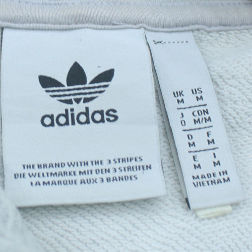 Adidas Men's Grey Pullover Hoodie Medium Fleece Sportswear