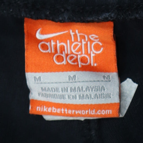 Nike Men Black Sweat Shorts M Elastic Waist Cotton Sportswear