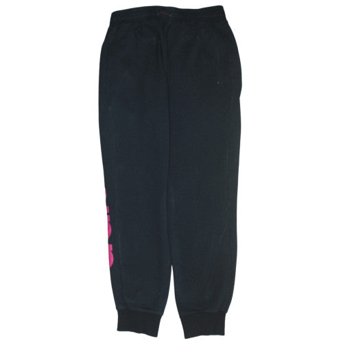 adidas Womens Black Jogger Trousers Size M Logo Fleece Activewear