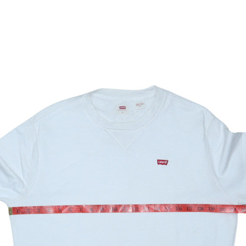 Levi's Men's White Crew Neck Cotton Pullover Sweatshirt Size S