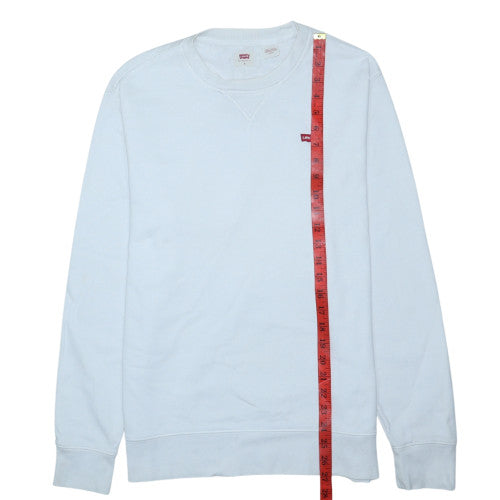 Levi's Men's White Crew Neck Cotton Pullover Sweatshirt Size S